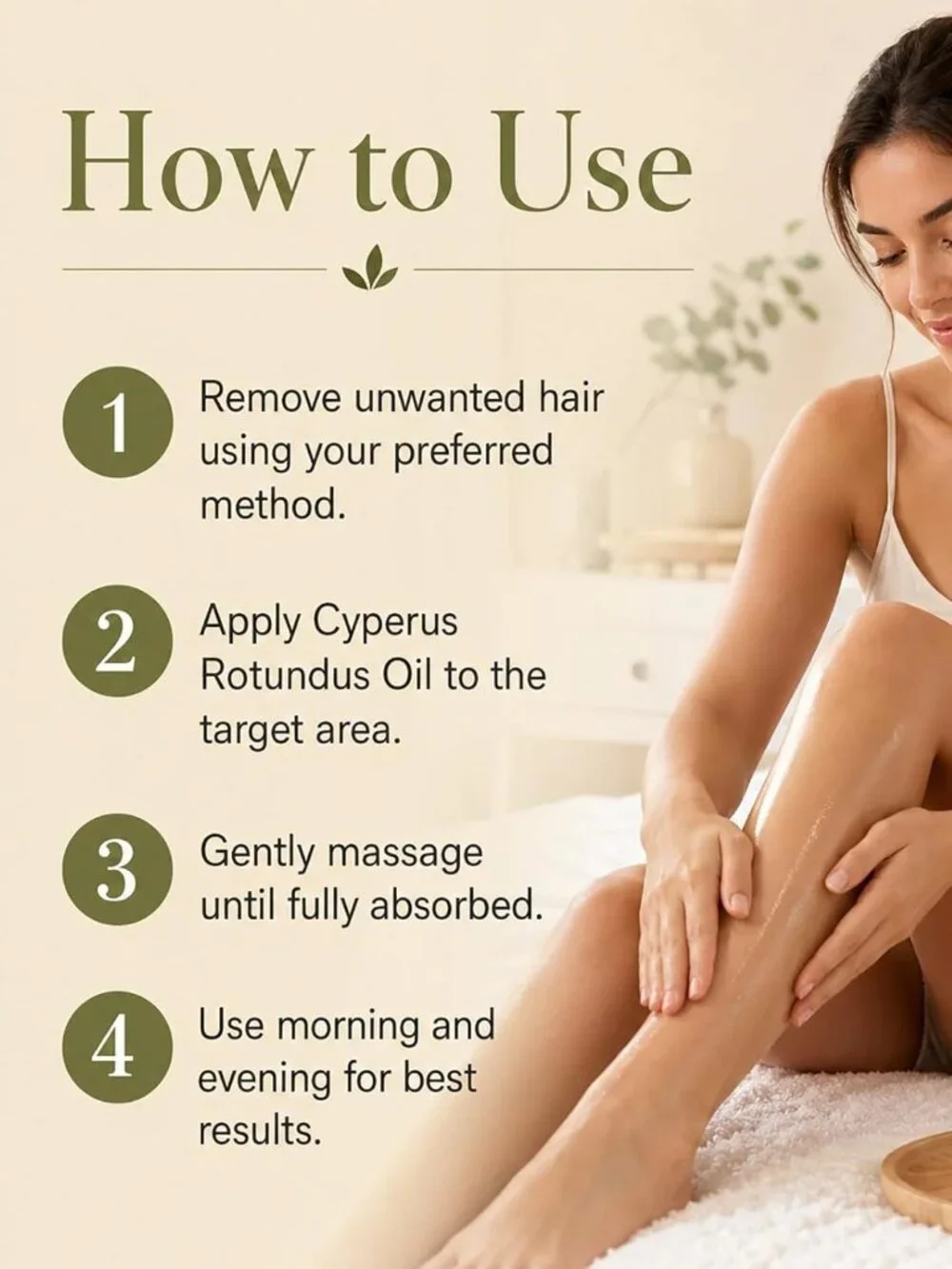 Cyperus Rotundus Oil Hair Removal for Women and Men